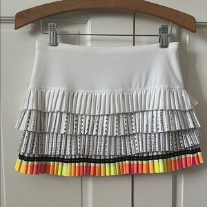 Lucky in Love White and Black Ruffled Mini Skirt